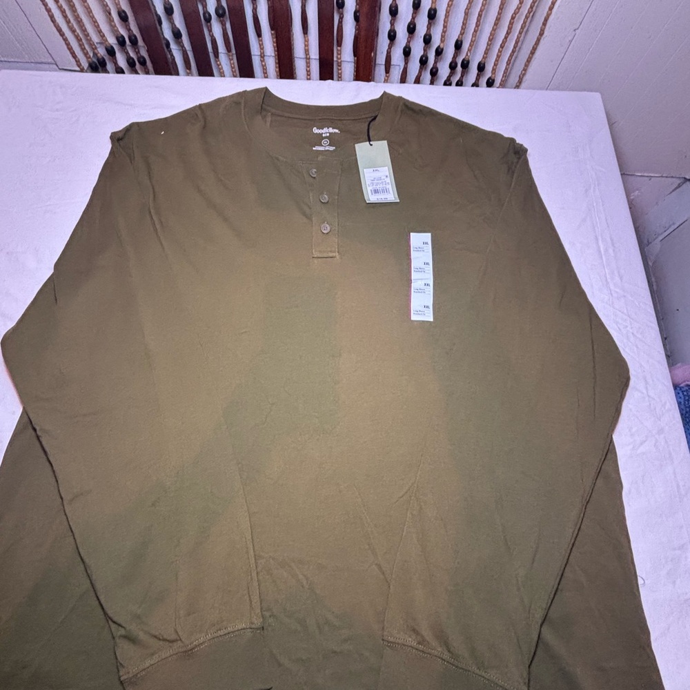 Olive Green Henley Shirt